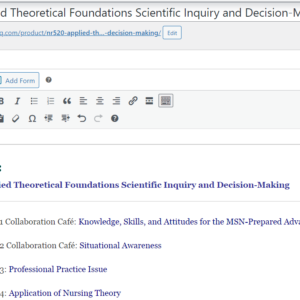NR520: Applied Theoretical Foundations Scientific Inquiry and Decision-Making