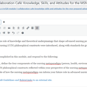 NR520 Module 1 Collaboration Café: Knowledge, Skills, and Attitudes for the MSN-Prepared Advanced Practice Nurse