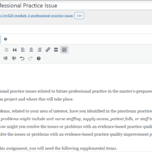 NR520 Module 3: Professional Practice Issue