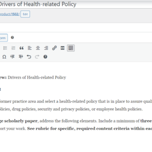 NR520 Module 6: Drivers of Health-related Policy