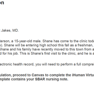 NR305 Week 2 iHuman Case Shane Peterson
