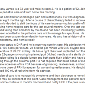 NR305 Week 7 iHuman Case: Anthony James