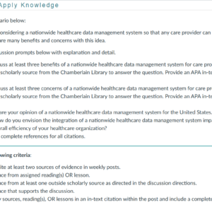 NR361 Week 4 Discussion: Data Management