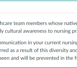 NR394 Week 2 Discussion: Reflection on Cultural Awareness