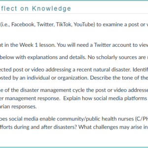 NR436 Week 6 Collaboration Café: Social Media and Disaster Management