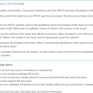 NR439 Week 3 Discussion: Qualitative Research