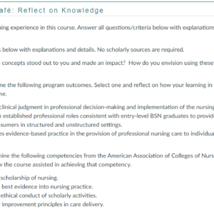 NR439 Week 8 Collaboration Café: Reflection