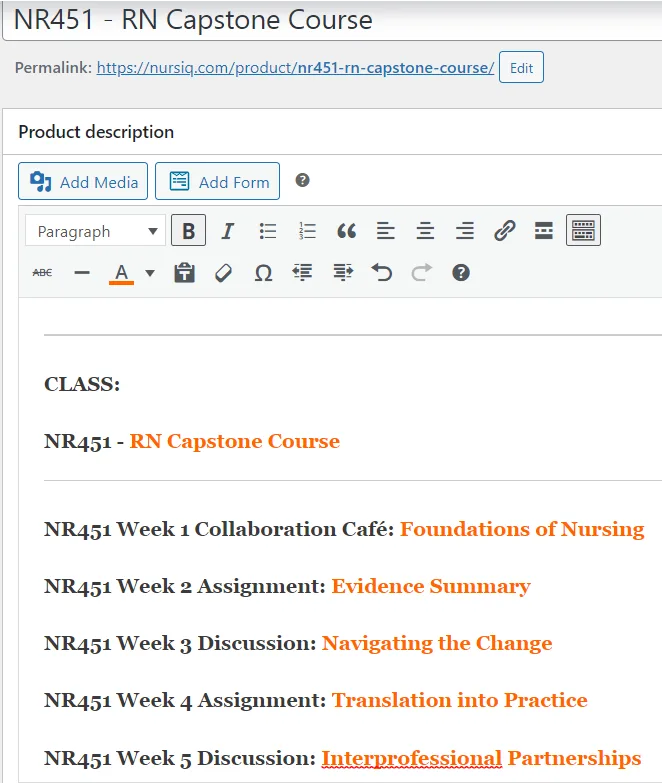 NR451 - RN Capstone Course