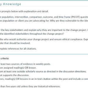 NR451 Week 3 Discussion: Navigating the Change