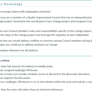 NR451 Week 5 Discussion: Interprofessional Partnerships