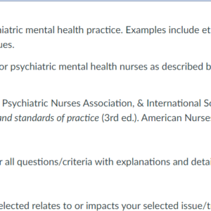 Issues and Trends in Psychiatric Mental Health Practice