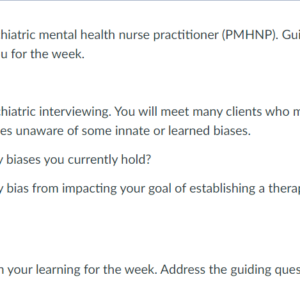 NR548 Week 3 Reflection on Learning