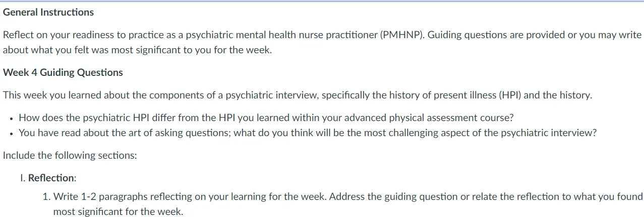 NR548 Week 4: Reflection on Learning