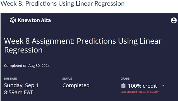 Predictions Using Linear Regression