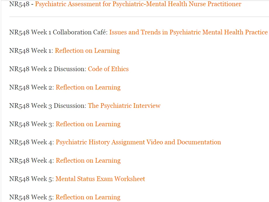 Psychiatric Assessment for Psychiatric-Mental Health Nurse Practitioner