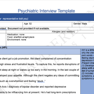 NR548 Week 6: Psychiatric Interview Documentation Assignment