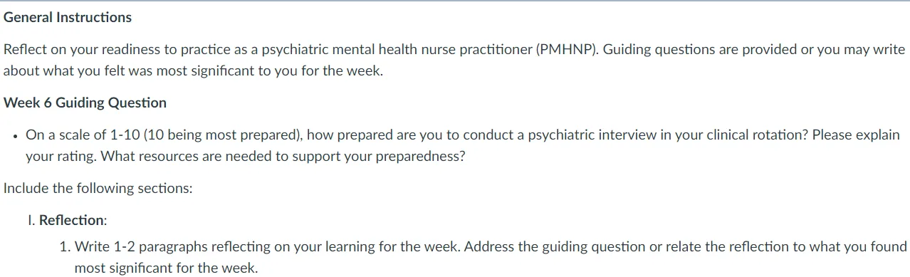NR548 Week 6 Reflection on Learning