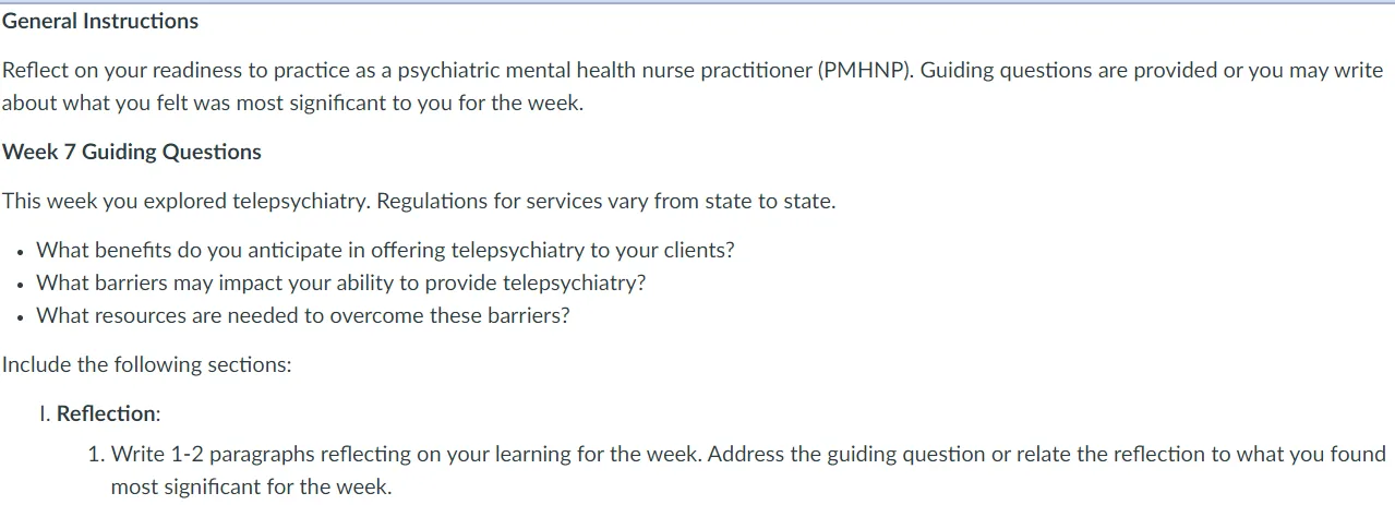 NR548 Week 7: Reflection on Learning
