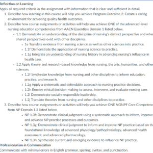 NR548 Week 8 Reflection on Learning