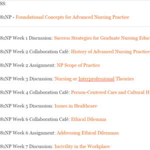 NR581NP - Foundational Concepts for Advanced Nursing Practice