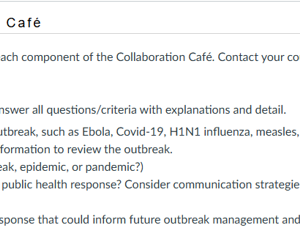NR586NP Week 4 Collaboration Cafe: Infectious Disease Outbreak