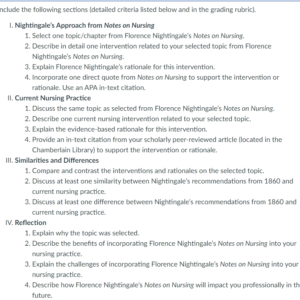 NR393 Week 2 Assignment: Lessons from Nightingale's Notes on Nursing