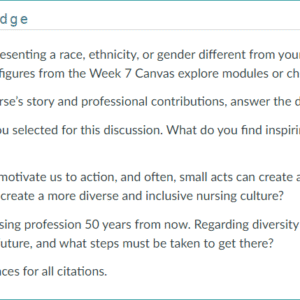 NR393 Week 7 Discussion: Valuing Diversity and Striving for Equality