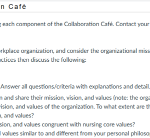 NR582 Week 4 Collaboration Café