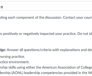 NR582NP Week 1 Discussion: Impact of a Leader