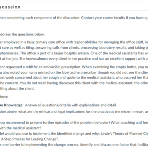 NR582NP Week 5 Discussion Implementing Change