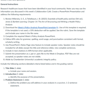 NR582NP Week 6: Policy Analysis