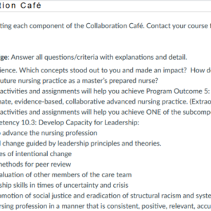 NR582NP Week 8 Collaboration Café