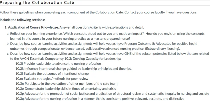 NR582NP Week 8 Collaboration Café
