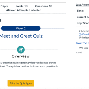 NR581NP Week 2 Meet and Greet Quiz