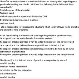 PMHNP Pre-Clinical Diagnostic Exam