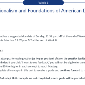 POLI330N Week 1 Edapt Assignment: Constitutionalism and Foundations of American Democracy