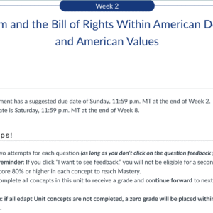 POLI330N Week 2 Edapt Assignment: Federalism and the Bill of Rights Within American Democracy and American Values