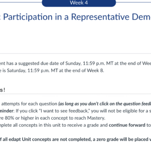 POLI330N Week 4 Edapt Assignment Civic Participation in a Representative Democracy