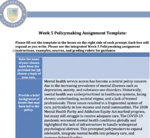 POLI330N Week 5 Policymaking Charting Assignment - Part I
