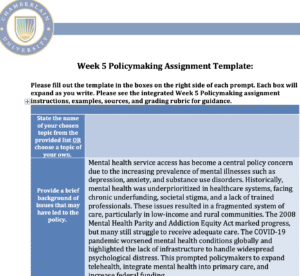 POLI330N Week 5 Policymaking Charting Assignment - Part I