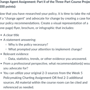 POLI330N Week 6: Change Agent Assignment - Part II