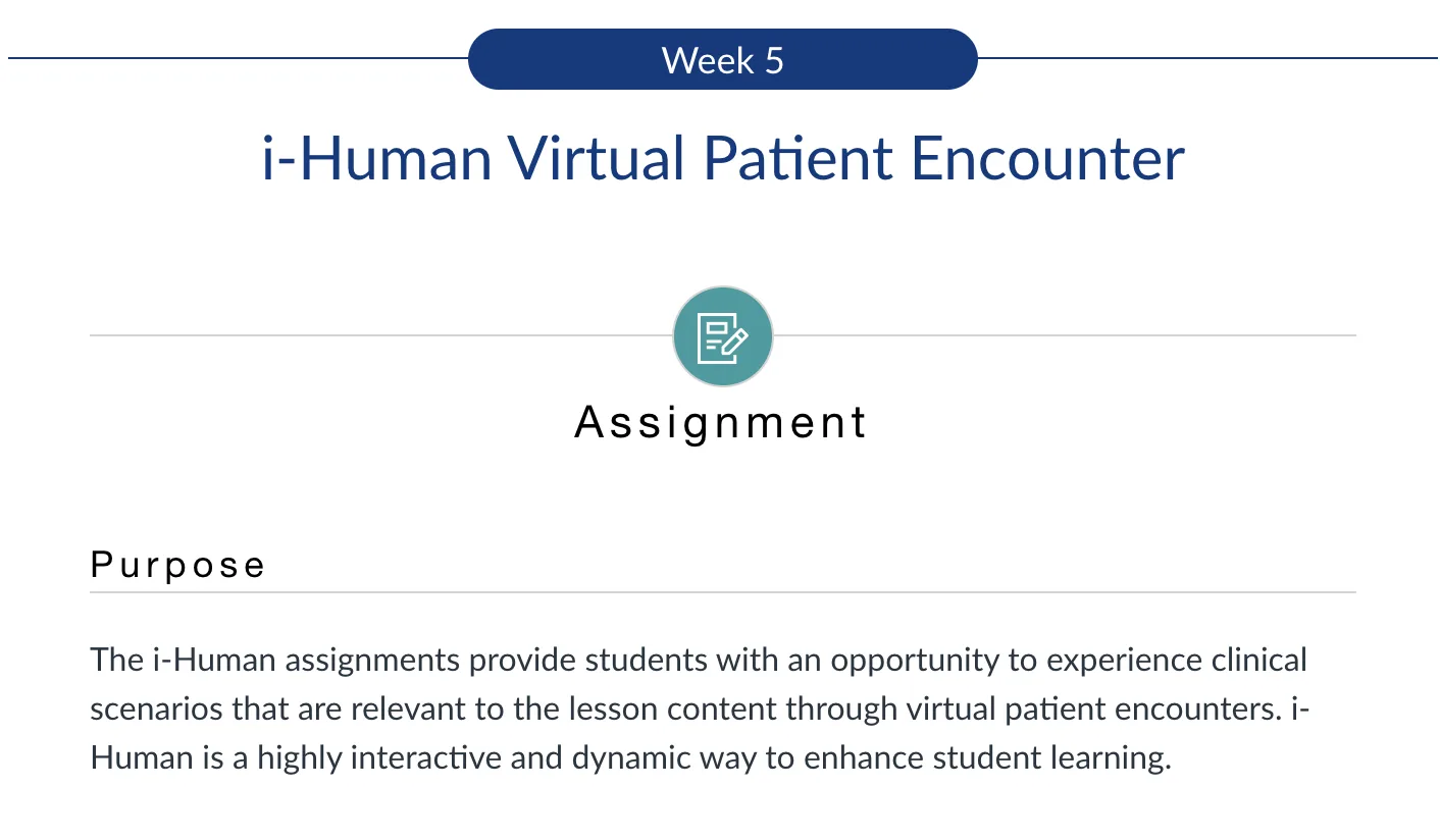 NR509 Week 5: i-Human Virtual Patient Encounter - Image 2