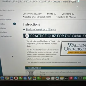 NURS-6512C Week 8: Quiz