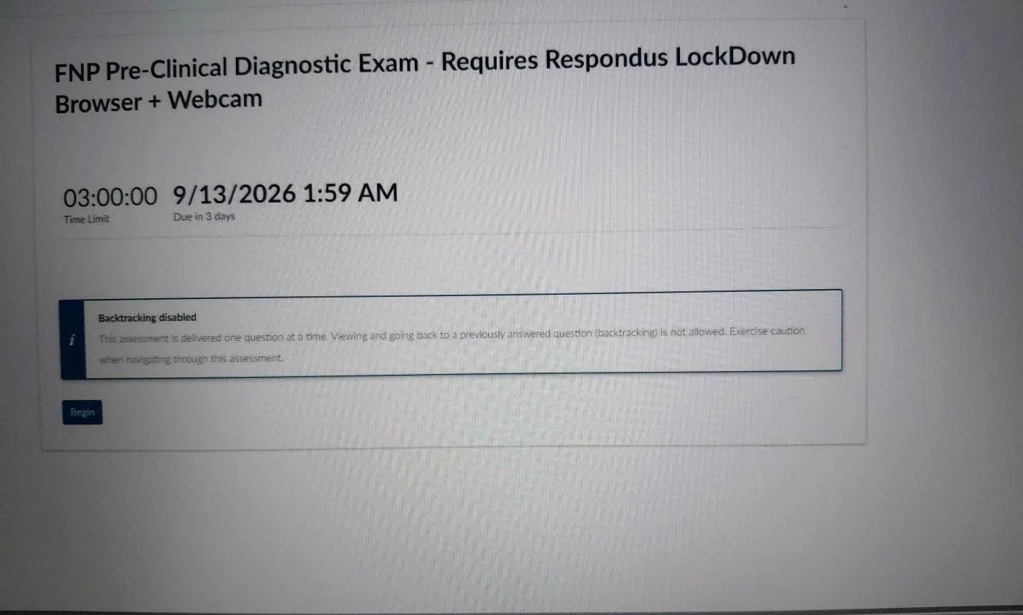 NR511 FNP Pre-Clinical Diagnostic Exam Sept 2026
