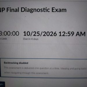 NR667 FNP Final Diagnostic Exam (Oct 26)