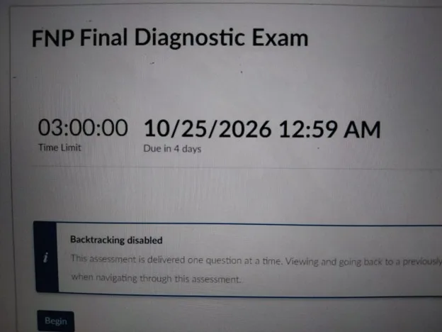 NR667 FNP Final Diagnostic Exam (Oct 26)